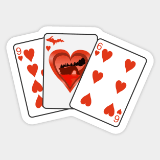 906 Hearts Lovers Leap Sticker